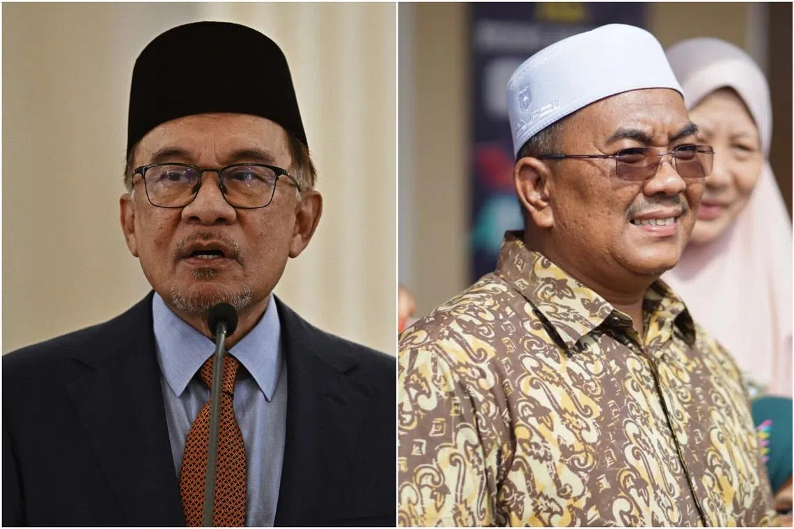 This is seen as the latest move by Prime Minister Anwar Ibrahim (left) to curtail the influence of popular opposition politician Sanusi Md Nor.
