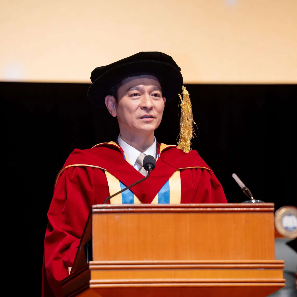 Andy Lau was conferred an honorary doctorate by Hong Kong Baptist University on Aug 10.