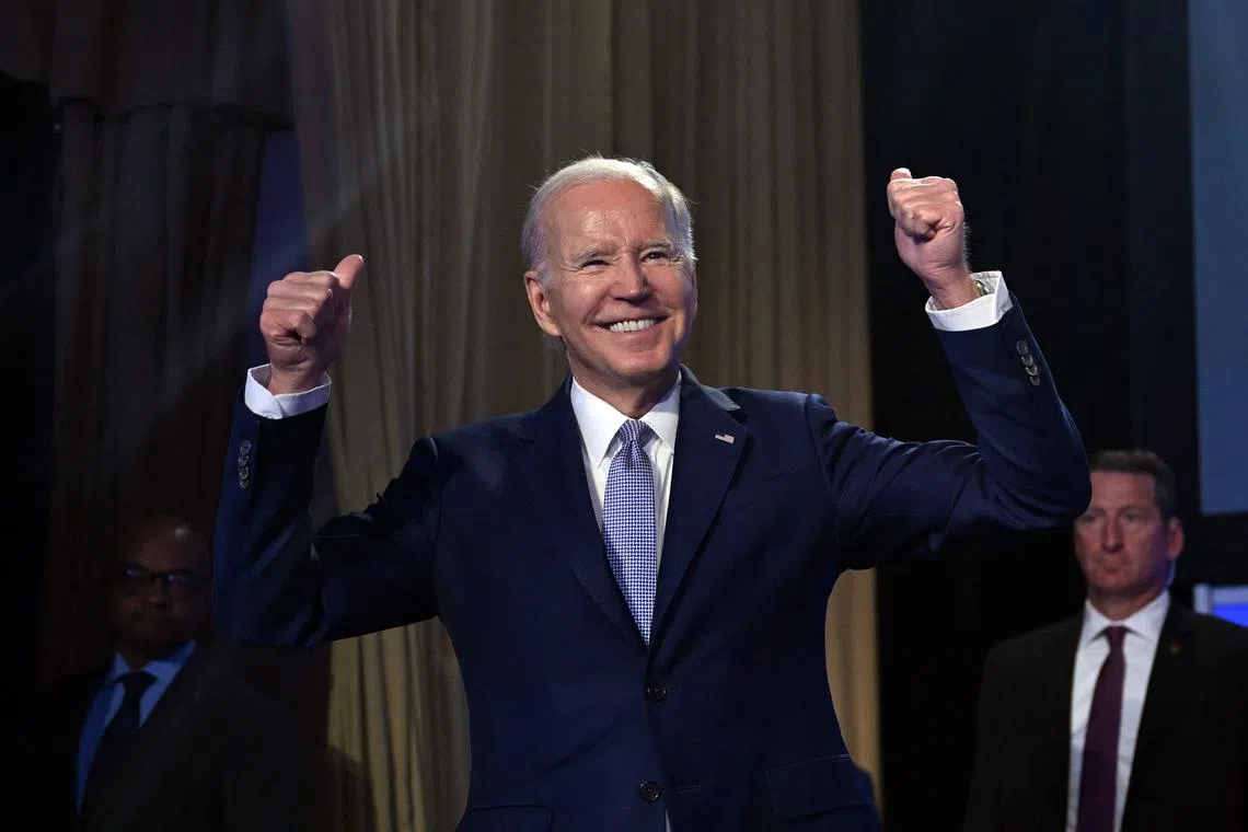 Mr Joe Biden's first ad spending gives a glimpse into an early campaign strategy that will focus on battleground states in the US.