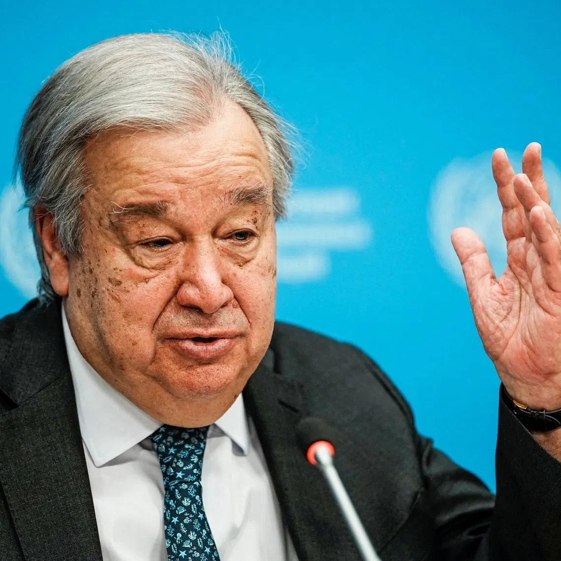 FILE PHOTO: United Nations Secretary-General Antonio Guterres speaks during a press conference outlining his priorities for 2026 at U.N. headquarters in New York City, U.S., January 29, 2026.    REUTERS/Eduardo Munoz/File Photo