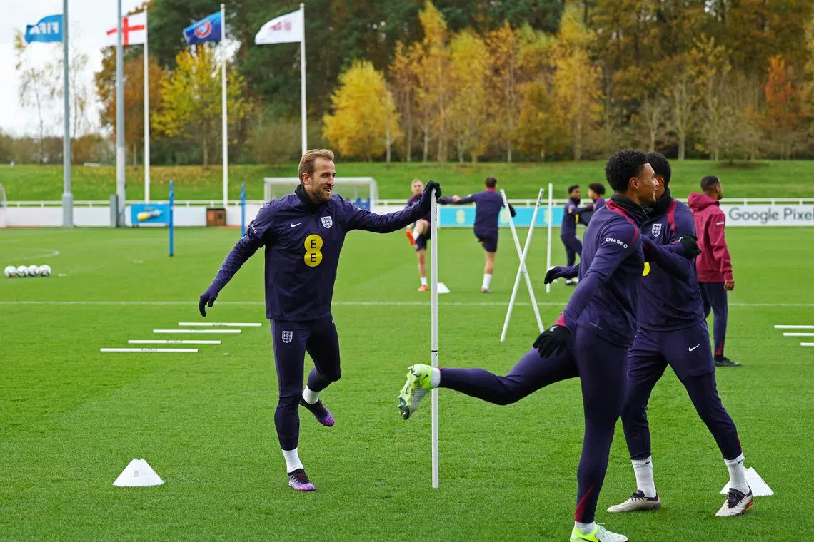 Harry Kane during an England training session ahead of Nations League games against Greece and Ireland.