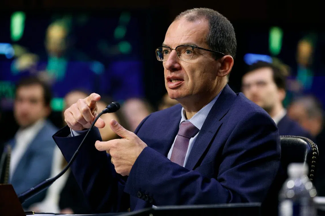 Moderna chief Stephane Bancel testifies before the Senate Health, Education, Labour, and Pensions Committee in Washington.