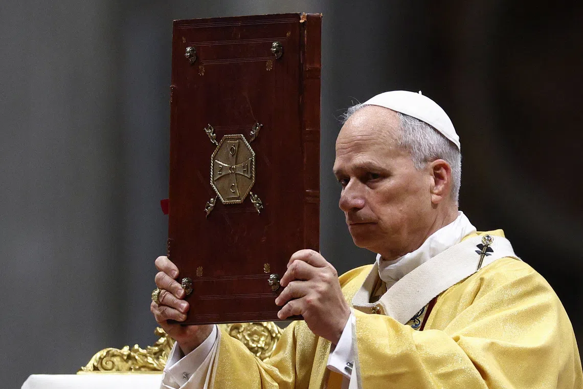 Pope Leo XIV celebrates Christmas Eve Mass in St. Peter's Basilica at the Vatican on Dec 24.