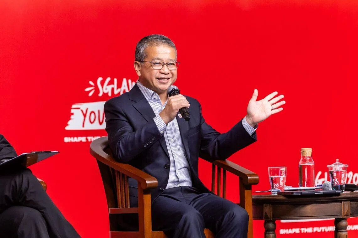 Law Minister Edwin Tong speaking at the SGLaw 200 Youth Forum