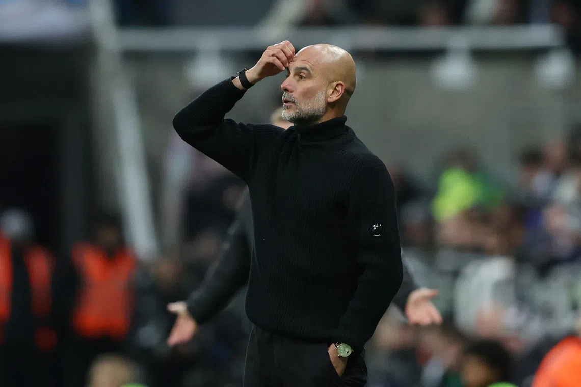 Soccer Football - Premier League - Newcastle United v Manchester City - St James' Park, Newcastle, Britain - November 22, 2025 Manchester City manager Pep Guardiola REUTERS/Scott Heppell