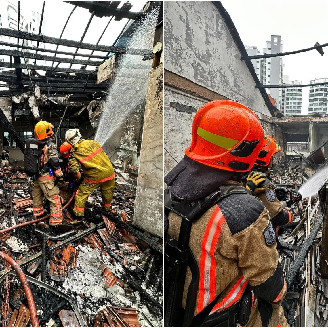 The SCDF said in a Facebook post that its officers are currently on site at 61, Lorong 27 Geylang to put out the fire.