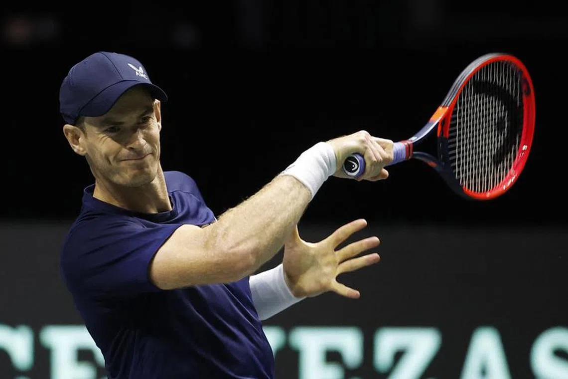 Tennis - Davis Cup - Finals - Britain v Switzerland - AO Arena, Manchester, Britain - September 15, 2023 Britain's Andy Murray in action during his match against Switzerland's Leandro Riedi Action Images via Reuters/Jason Cairnduff/ File Photo
