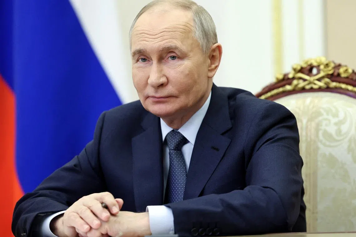 FILE PHOTO: Russian President Vladimir Putin chairs the annual meeting of the presidential council for civil society and human rights via a video link in Moscow, Russia December 10, 2024. Sputnik/Alexander Kazakov/Pool via REUTERS/File Photo