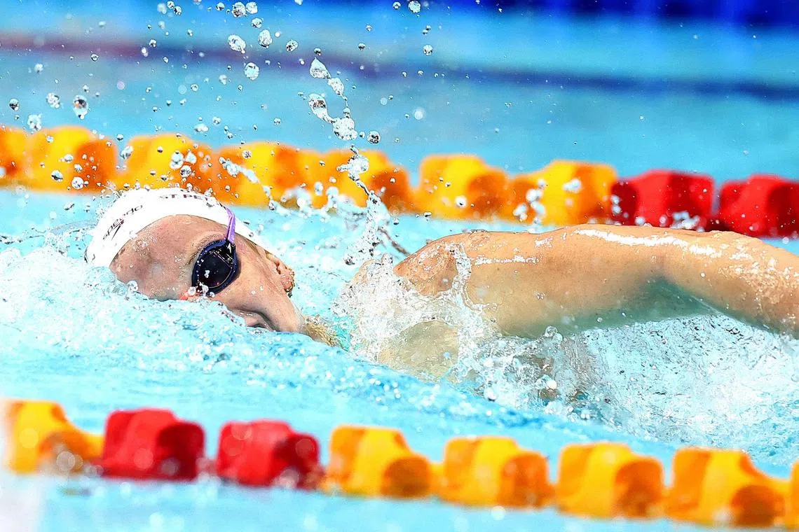 Australia’s Mollie O’Callaghan competes in the final of the women’s 200m freestyle during the Australian swimming championships on the Gold Coast on April 20, 2023.