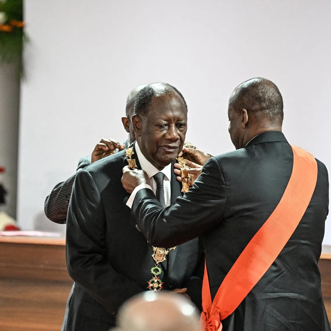 Ivory Coast President Alassane Ouattara is inaugurated at the Presidential Palace in Abidjan on December 8, 2025. SIA KAMBOU/Pool via REUTERS