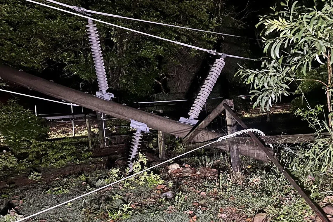People lost electricity as the storm wrought catastrophic damage, downing power lines in Queensland’s capital Brisbane and the Gold Coast area.