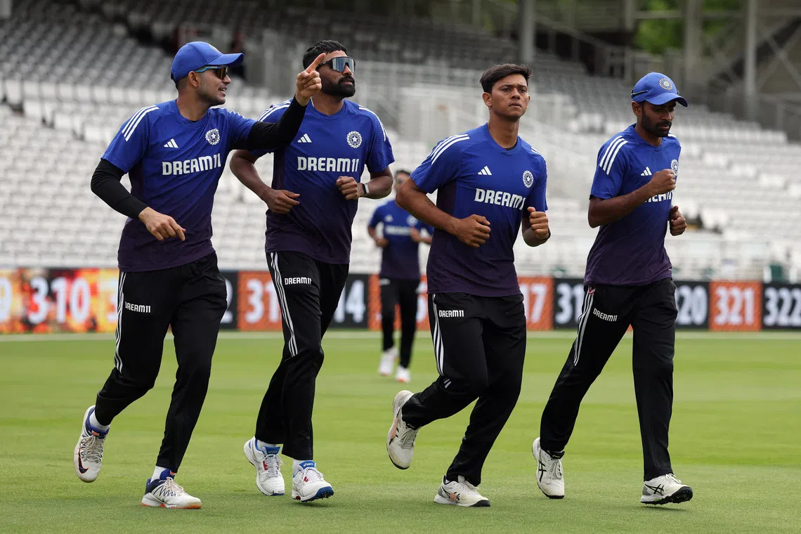 Cricket - International Test Match Series - Third Test - India Practice Session - Lord's Cricket Ground, London, Britain - July 9, 2025 India's Shubman Gill, Yashasvi Jaiswal and Yashasvi Jaiswal during practice Action Images via Reuters/Paul Childs