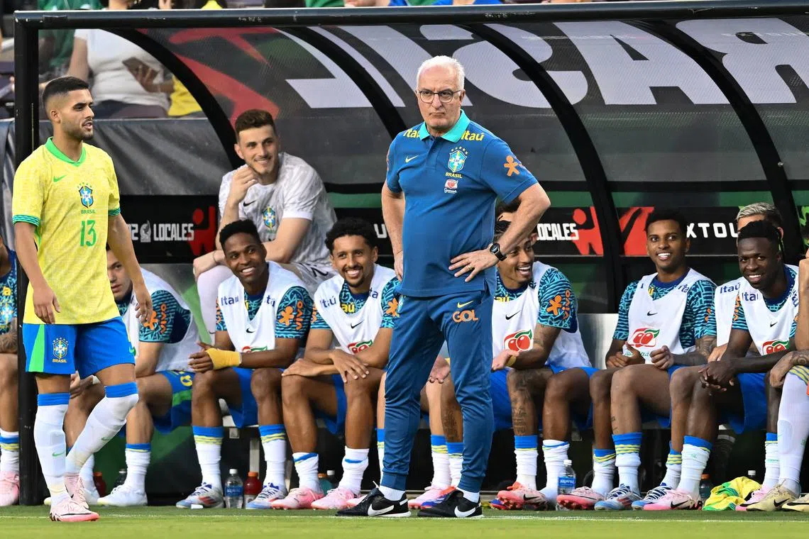 FILE PHOTO: Jun 8, 2024; College Station, TX, USA; Brazil head coach Dorival Junior looks on during the first half against Mexico at Kyle Field. Mandatory Credit: Maria Lysaker-USA TODAY Sports/File Photo