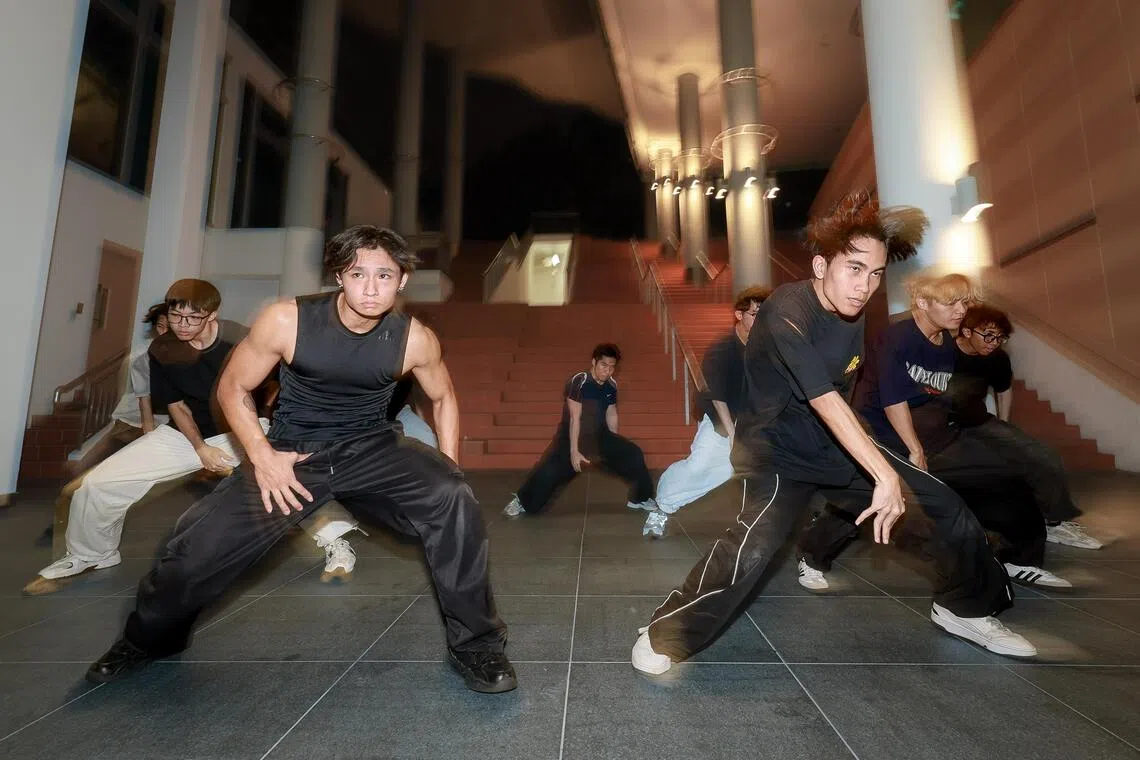 Local K-pop dance group GRID, which has won several K-pop dance competitions, during a practice session on July 16, 2026.