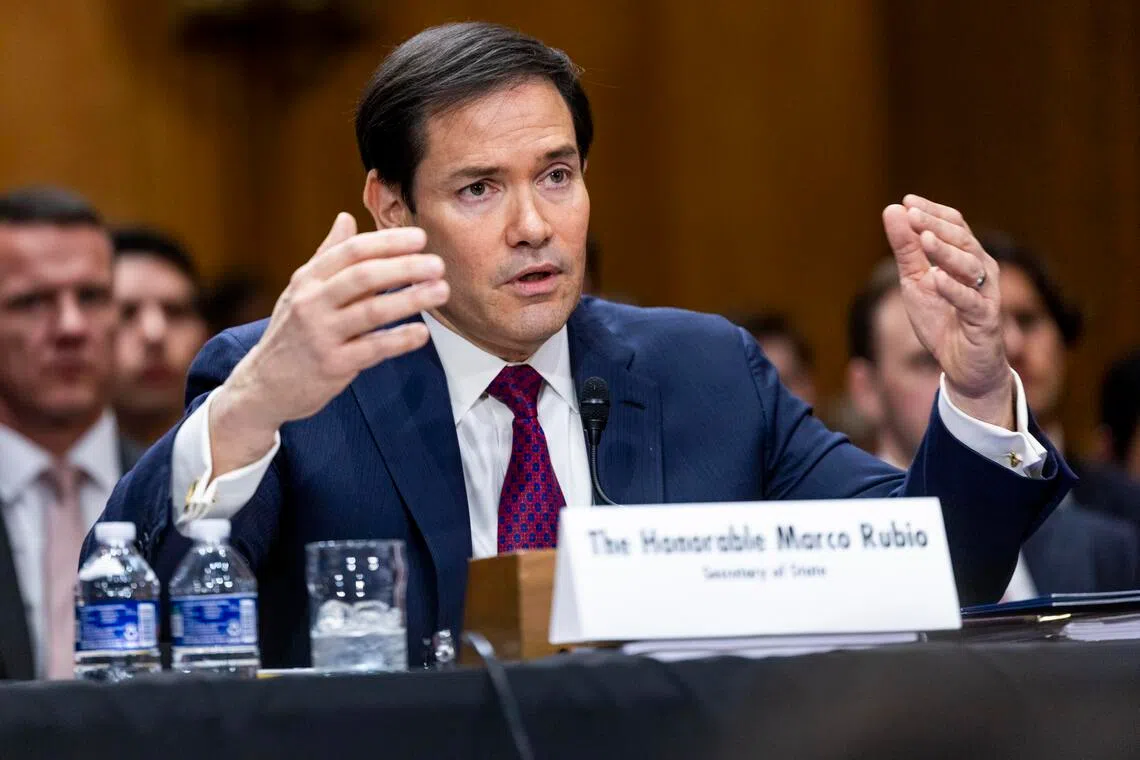 US Secretary of State Marco Rubio testifying at a Senate Foreign Relations Committee hearing on Jan 28.