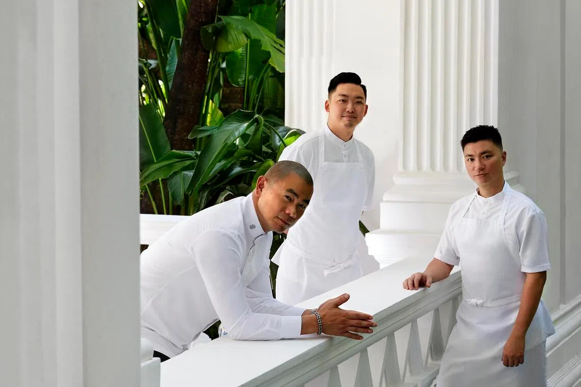(From left) Chefs Andre Chiang, Ben Wang and Roy Kuo.
