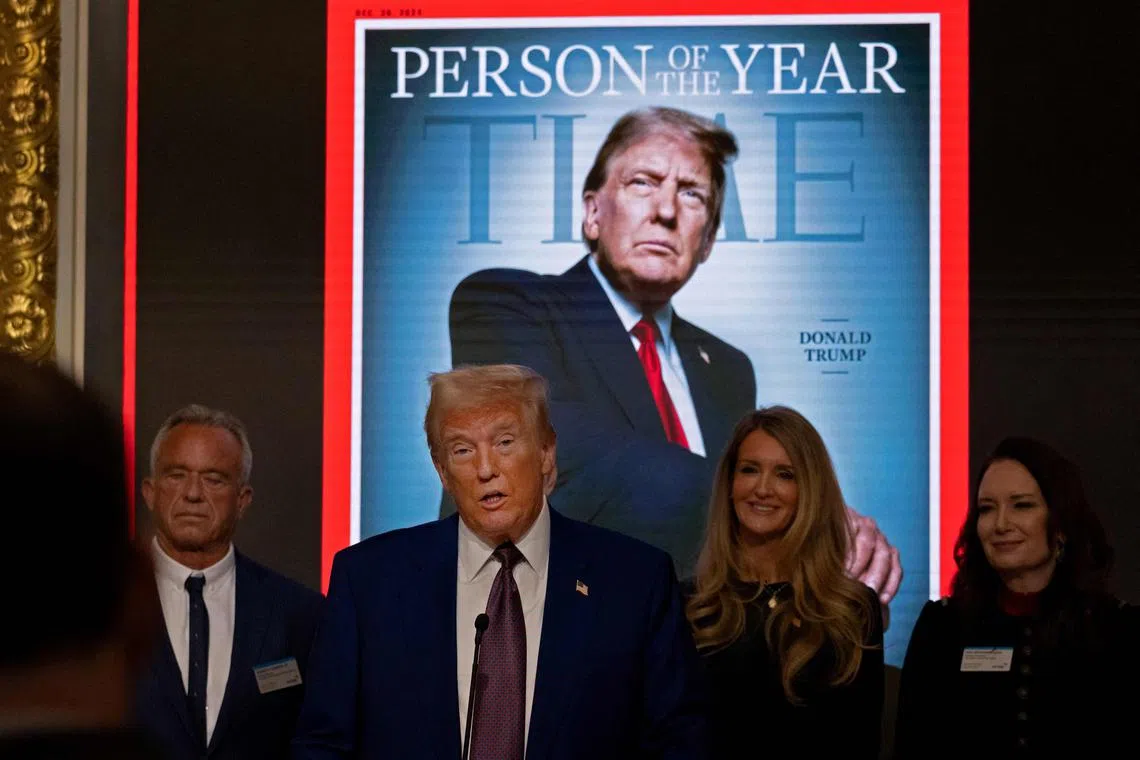 President-elect Donald Trump was named TIME's "Person of the Year" for the second time on Dec 12.