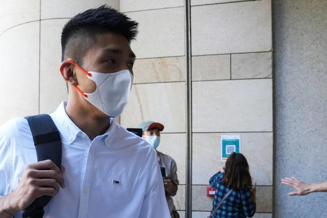 FILE PHOTO: Owen Chow Ka-shing, one of the 47 pro-democracy activists charged with conspiracy to commit subversion under the national security law, arrives at West Kowloon Magistrates' Courts building, in Hong Kong, China November 29, 2021. REUTERS/Lam Yik/File photo