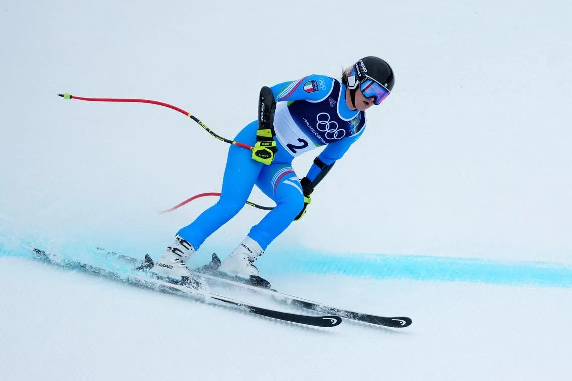 Milano Cortina 2026 Olympics - Alpine Skiing - Women's Super-G - Tofane Alpine Skiing Centre, Belluno, Italy - February 12, 2026. Laura Pirovano of Italy in action REUTERS/Aleksandra Szmigiel/File Photo