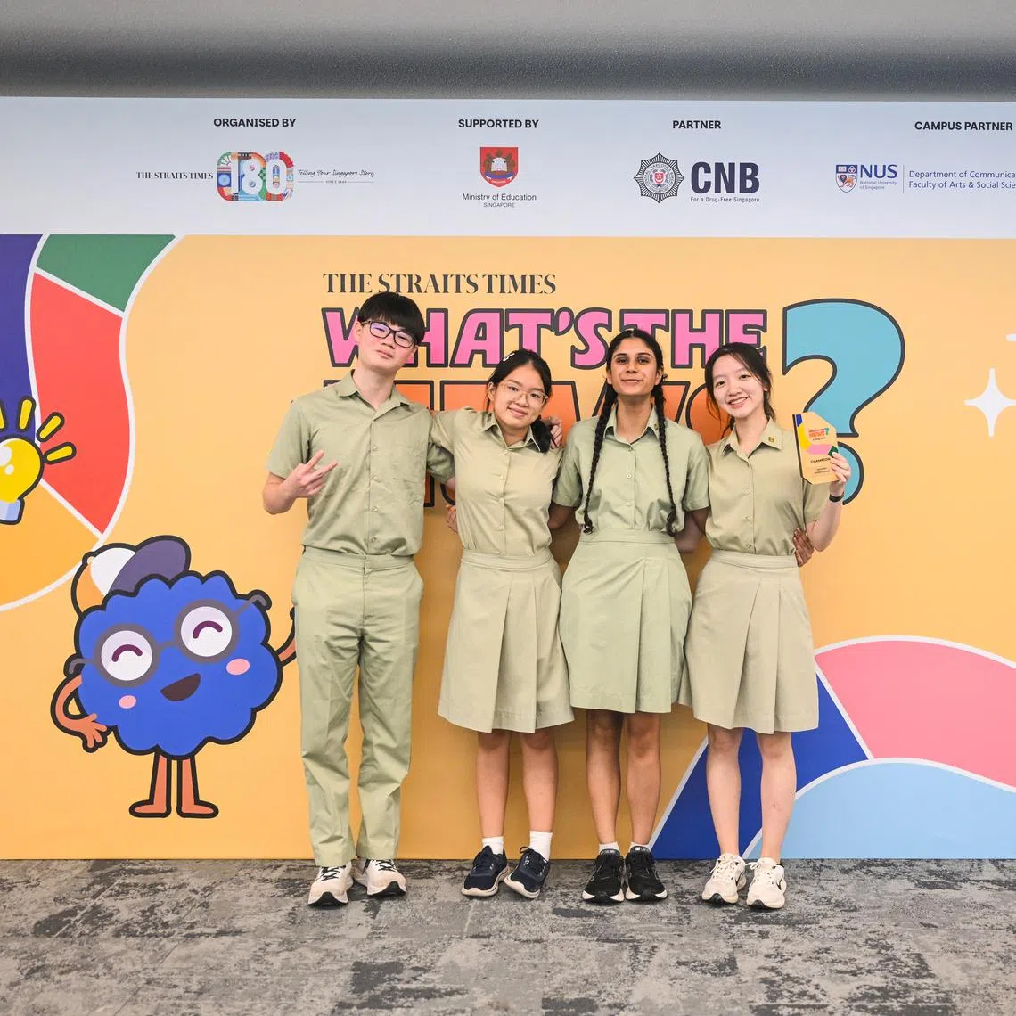 The winning team from Temasek Junior College at the 2025 edition of What’s The News?. The competition returns in 2026, with registration opening from Feb 5 to March 5.