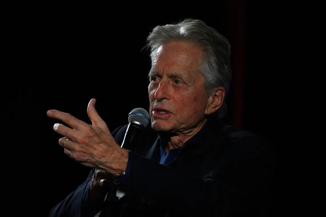 US actor Michael Douglas attends a Rendez-Vous With Michael Douglas at the 76th edition of the Cannes Film Festival in Cannes, southern France, on May 17, 2023. 