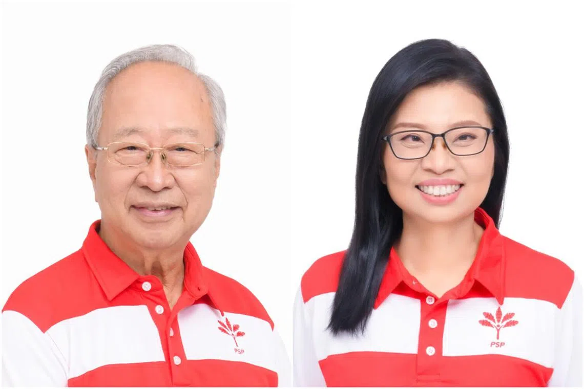 PSP founder and chairman Tan Cheng Bock (left) and vice-chair Hazel Poa have stepped down from its leadership body.  