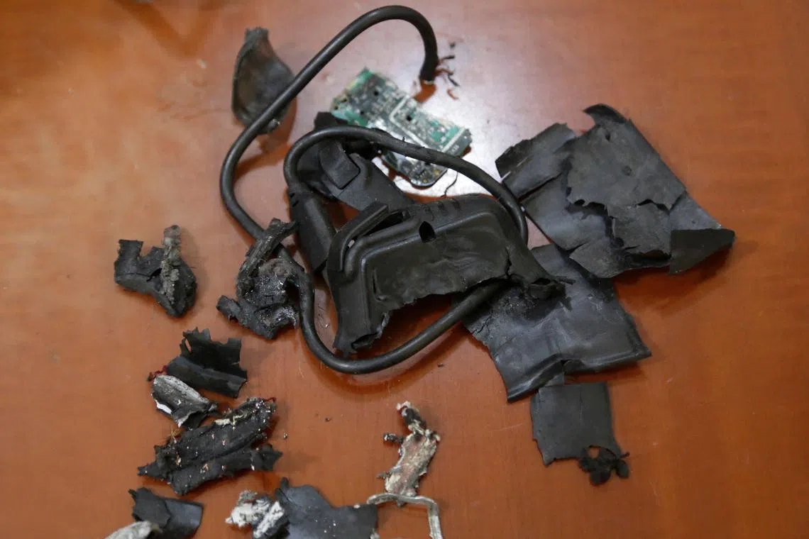 The remains of pagers that exploded in Lebanon on Sept 17.