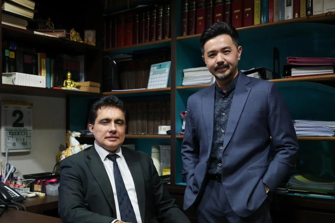 Torque founder Bernard Ong (right) was represented by Mr Sarbrinder Singh of law firm Sanders Law.