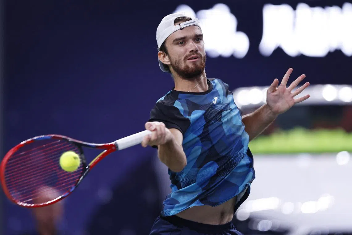 Tomas Machac (above) will now face world No. 1 Jannik Sinner in the semi-finals.