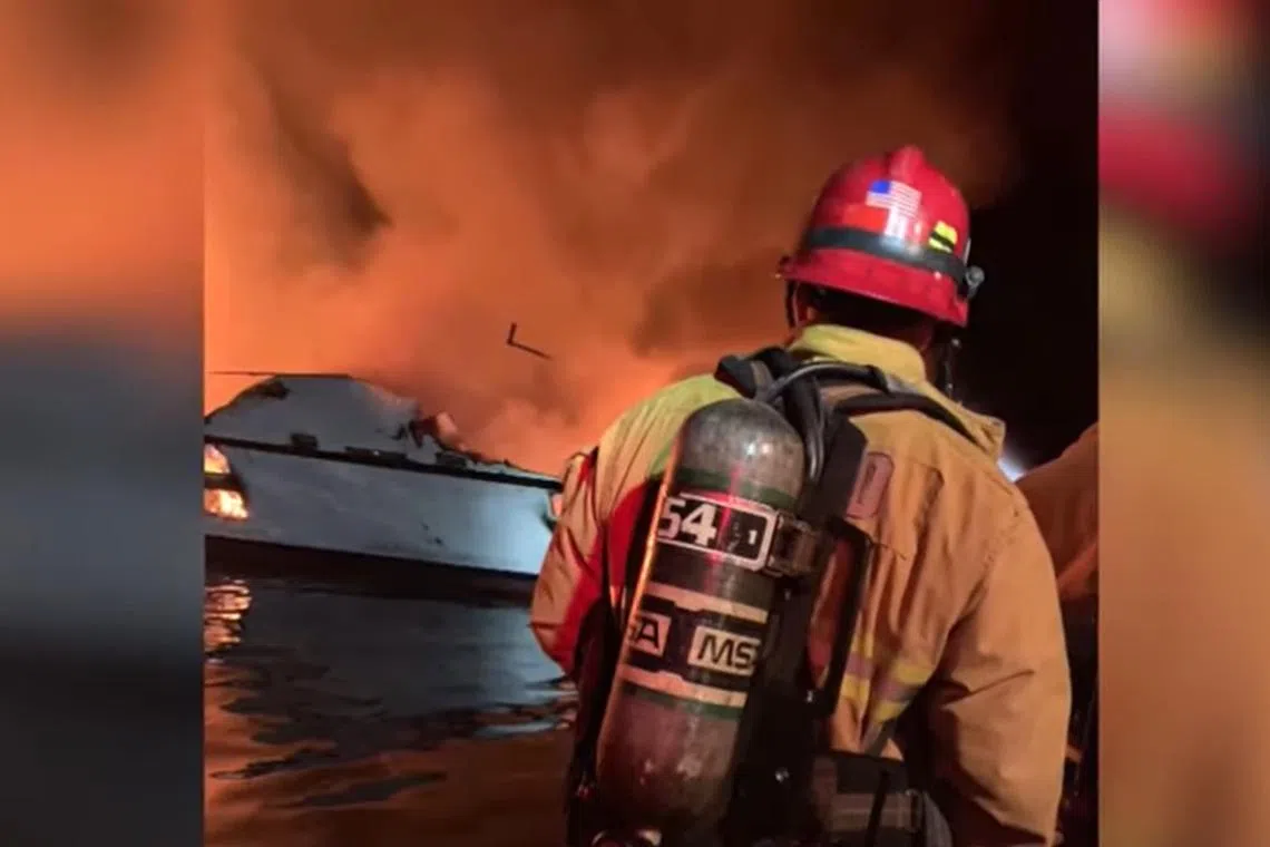 A fire broke out as guests and crew slept below deck aboard the 75-foot wood-and-fibreglass boat in 2019.