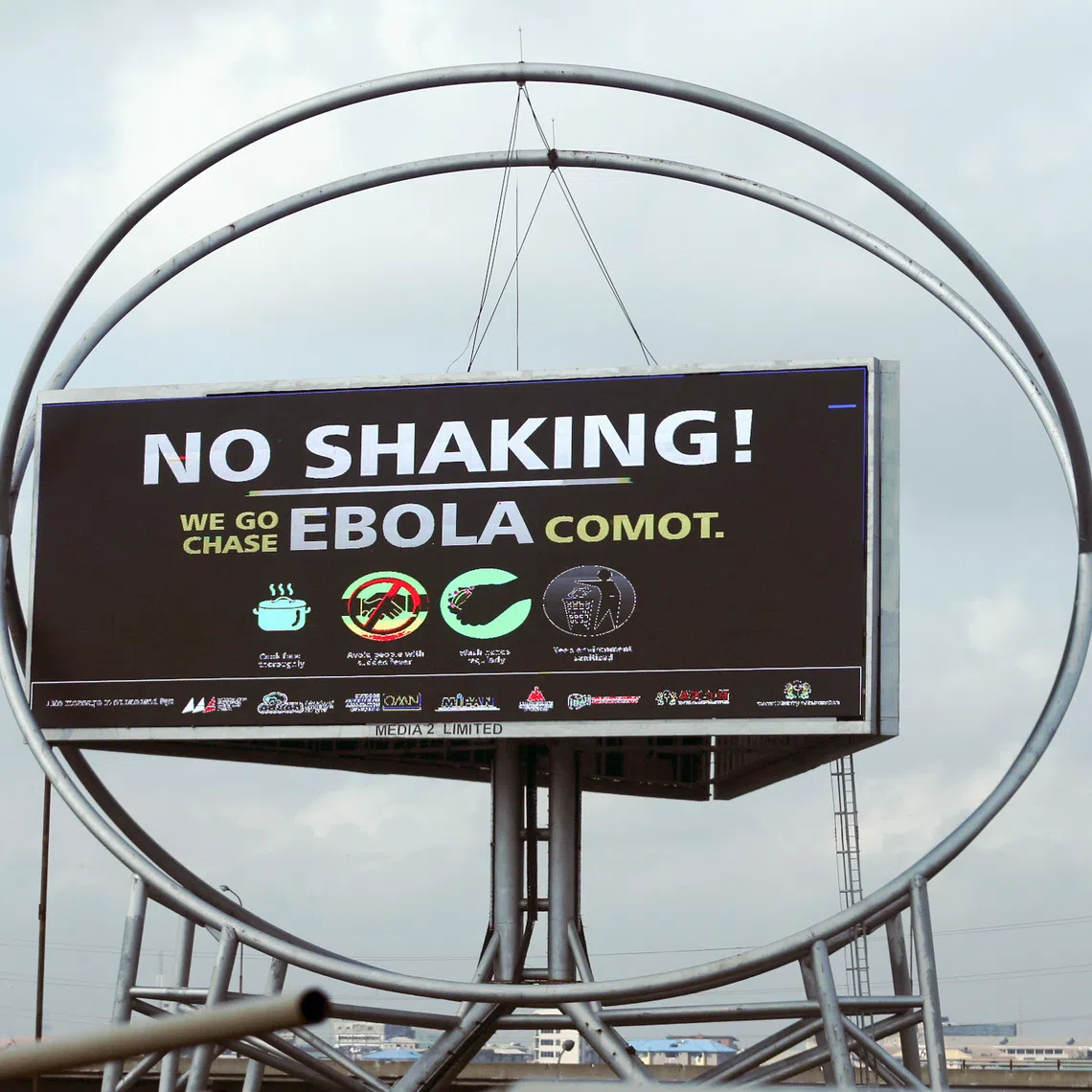 FILE PHOTO: A billboard that raises awareness and fight against Ebola is seen in Lagos October 27, 2014. REUTERS/Akintunde Akinleye/ File Photo
