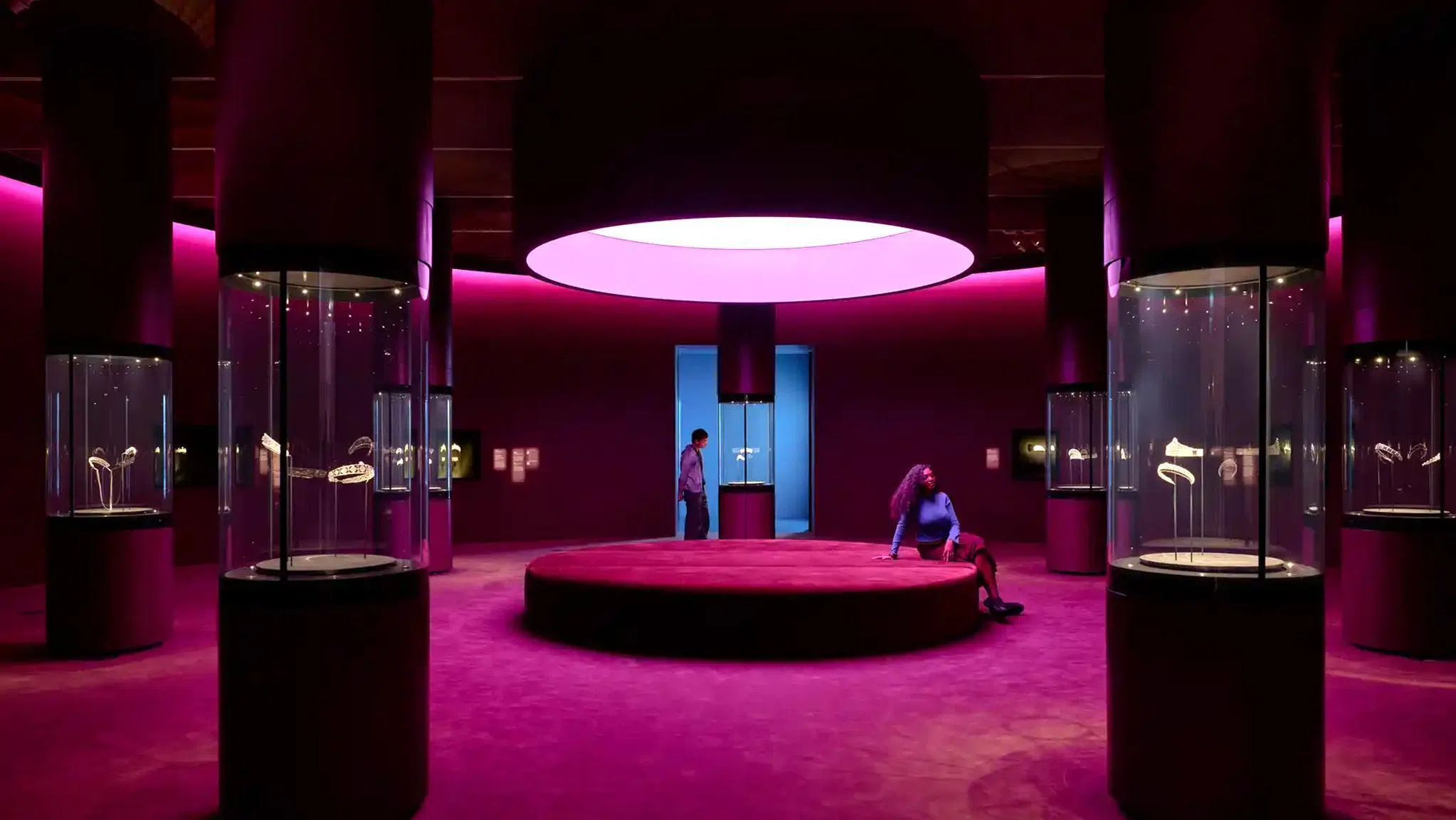 The colour-coded galleries are designed by Dutch designer Sabine Marcelis and Paul Cournet from architecture practice Cloud.