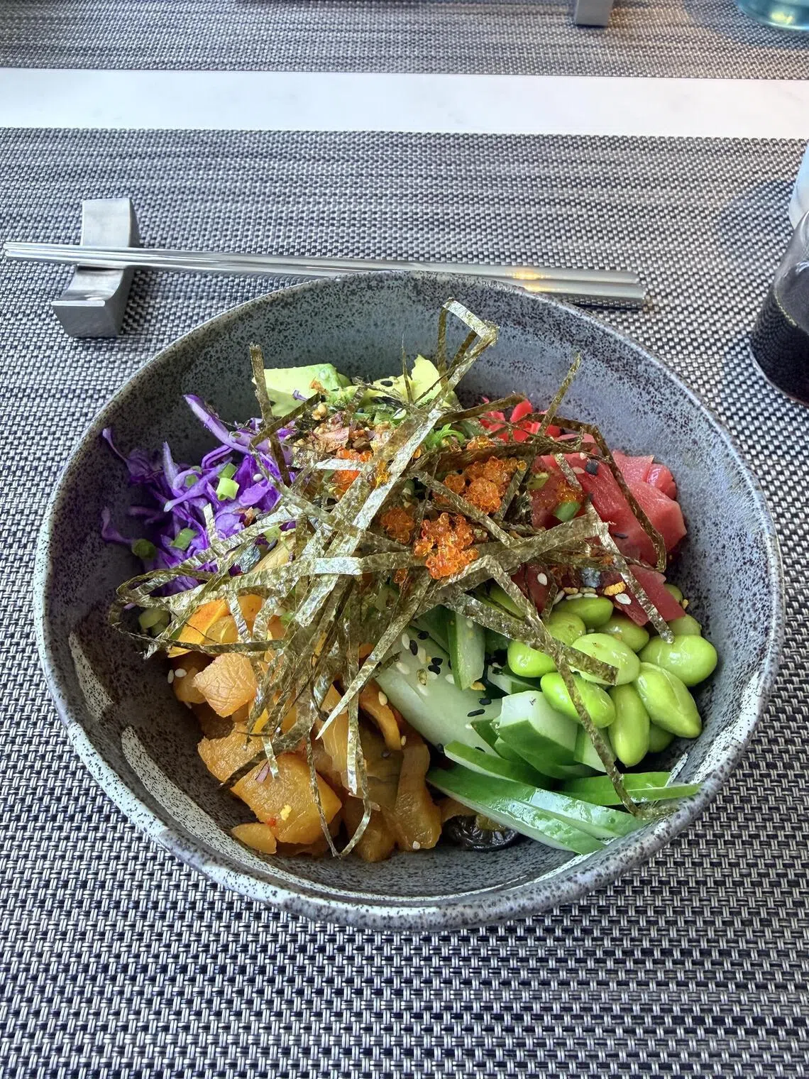 A tuna poke bowl.
