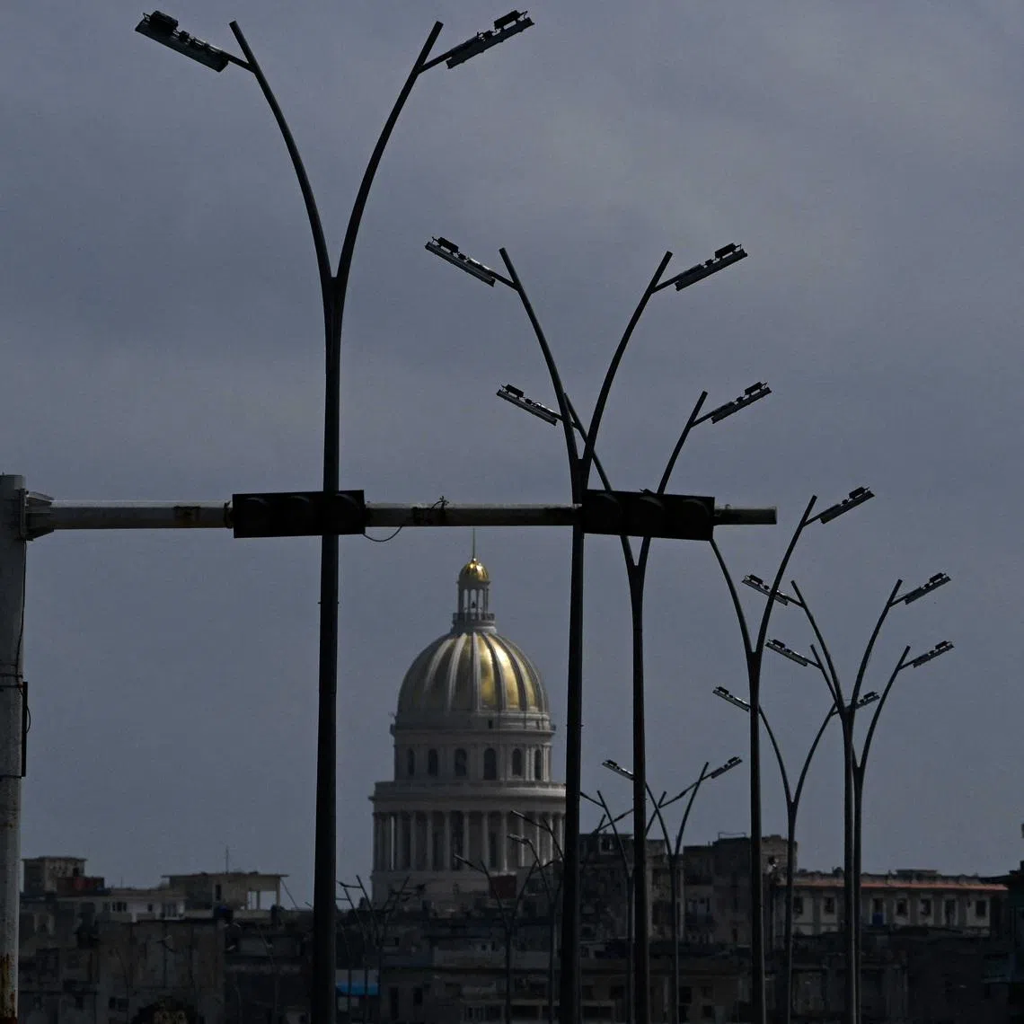 Cuba's National Capitol stands during a mass blackout across most of the country, in Havana, Cuba, on March 4.