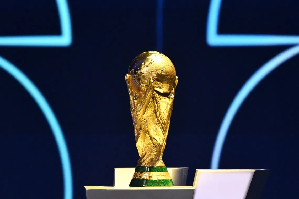 Soccer Football - FIFA World Cup 2026 - FIFA World Cup 2026 Draw - John F. Kennedy Center for the Performing Arts, Washington, D.C., U.S. - December 5, 2025 General view of the FIFA World Cup trophy during the draw Pool via REUTERS/Mandel Ngan