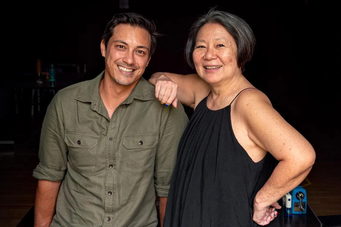 A 30cm height difference separates lead actors Jason Godfrey (left) and Neo Swee Lin (right) in Doubt: A Parable.