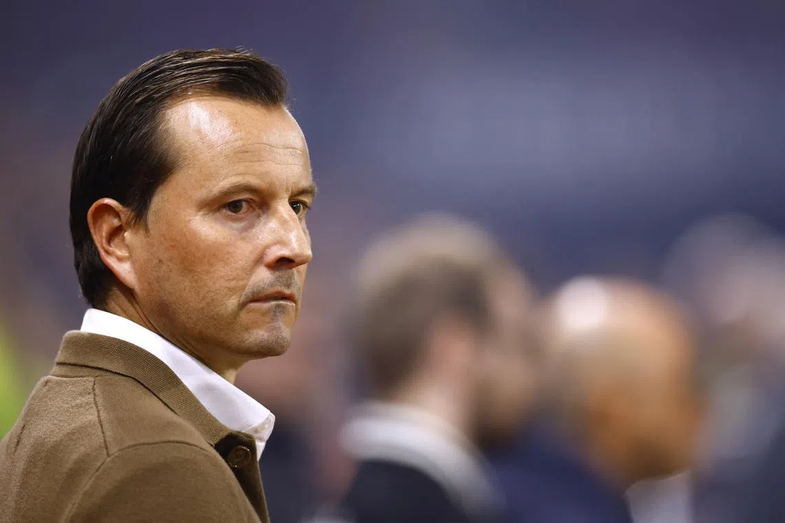 FILE PHOTO: Soccer Football - Ligue 1 - Stade Rennes v AS Monaco - Roazhon Park, Rennes, France - October 5, 2024 Stade Rennes coach Julien Stephan REUTERS/Stephane Mahe/File Photo