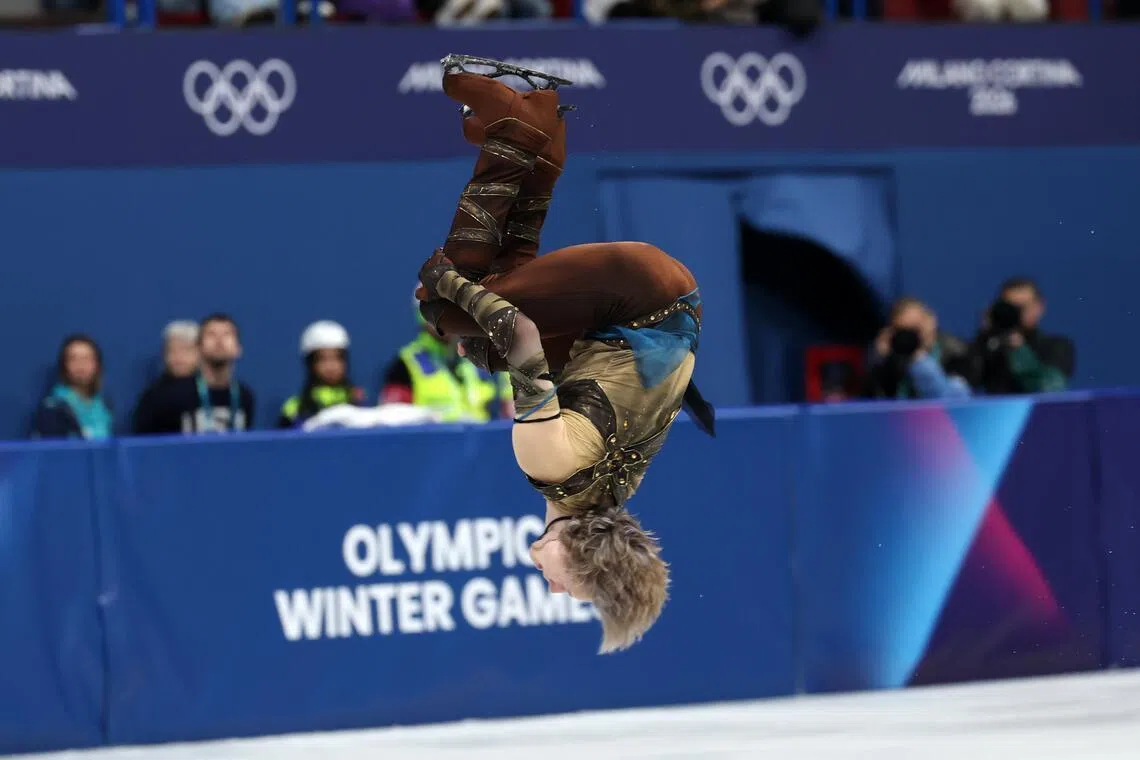 epa12714400 

Ilia Malinin of the US performsing in the Team Event Men's Single Skating of the Figure Skating competitions at the Milano Cortina 2026 Winter Olympic Games, in Milan, Italy, 07 February 2026.  EPA/WU HAO