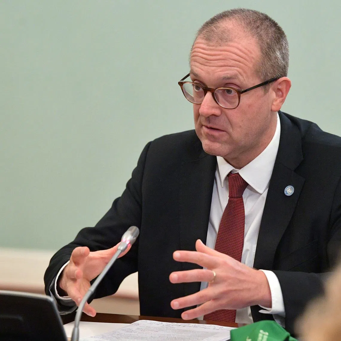 FILE PHOTO: Hans Kluge, World Health Organization regional director for Europe, attends a meeting with Russian Prime Minister Mikhail Mishustin in Moscow, Russia September 23, 2020. Sputnik/Alexander Astafyev/Pool via REUTERS/File Photo