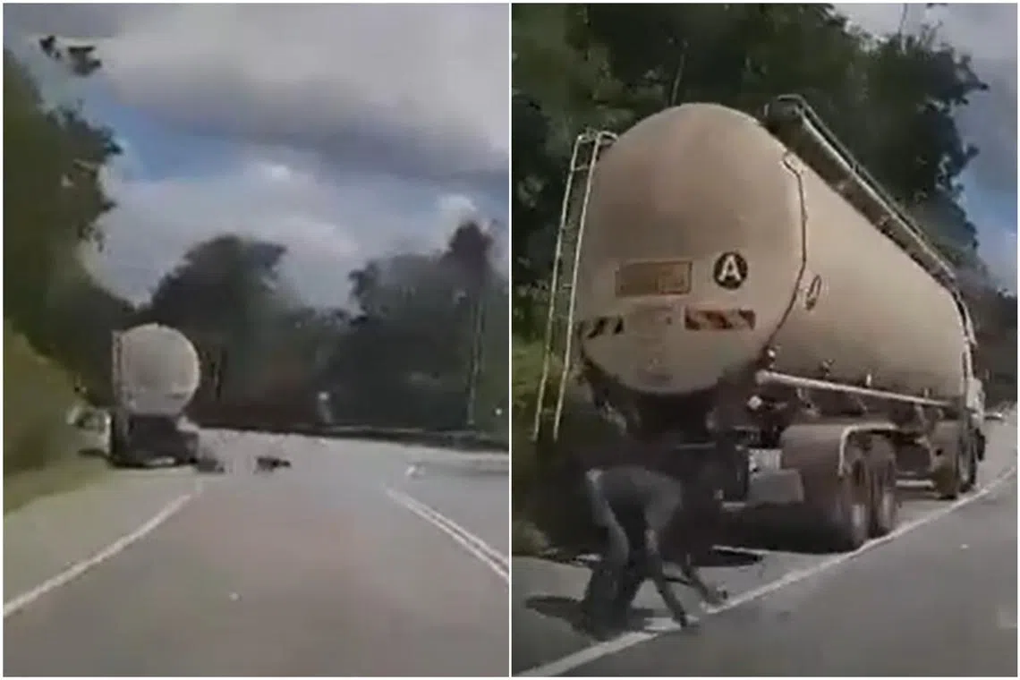 Mr Suresh advised lorry drivers and road users to be cautious when passing through that area and to stop in safe places.