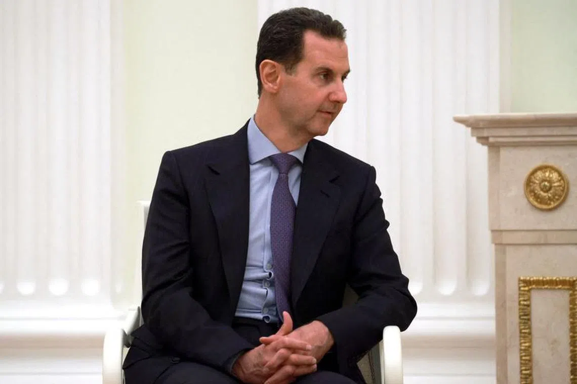 FILE PHOTO: Syrian President Bashar al-Assad attends a meeting with Russian President Vladimir Putin at the Kremlin in Moscow, Russia, March 15, 2023. Sputnik/Vladimir Gerdo/Pool via REUTERS/File Photo