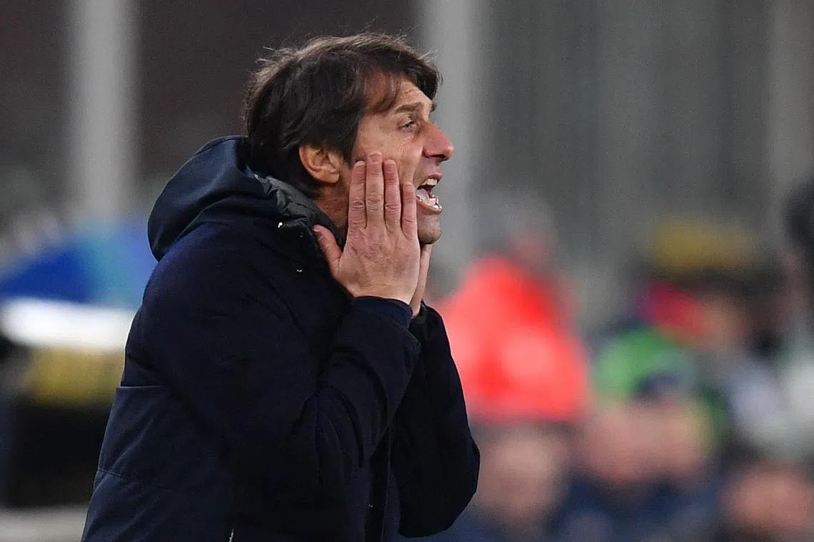 Napoli coach Antonio Conte reacting during his side's 2-1 Serie A win against Atalanta at the Stadio Comunale Luigi Ferraris on Dec 21.