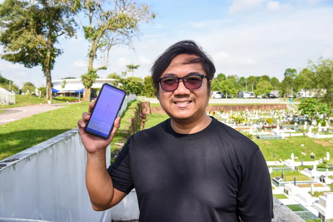 Mr Ramzul Ihsan spent more than a year attaching the coordinates of more than 66,000 burial sites to a digital map on his Kubur Search app.