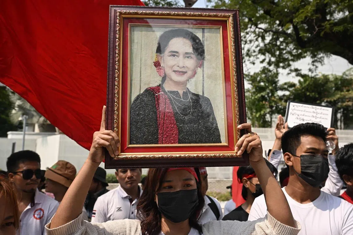 Aung San Suu Kyi, who remains hugely popular in Myanmar, has been largely hidden from view since the coup.