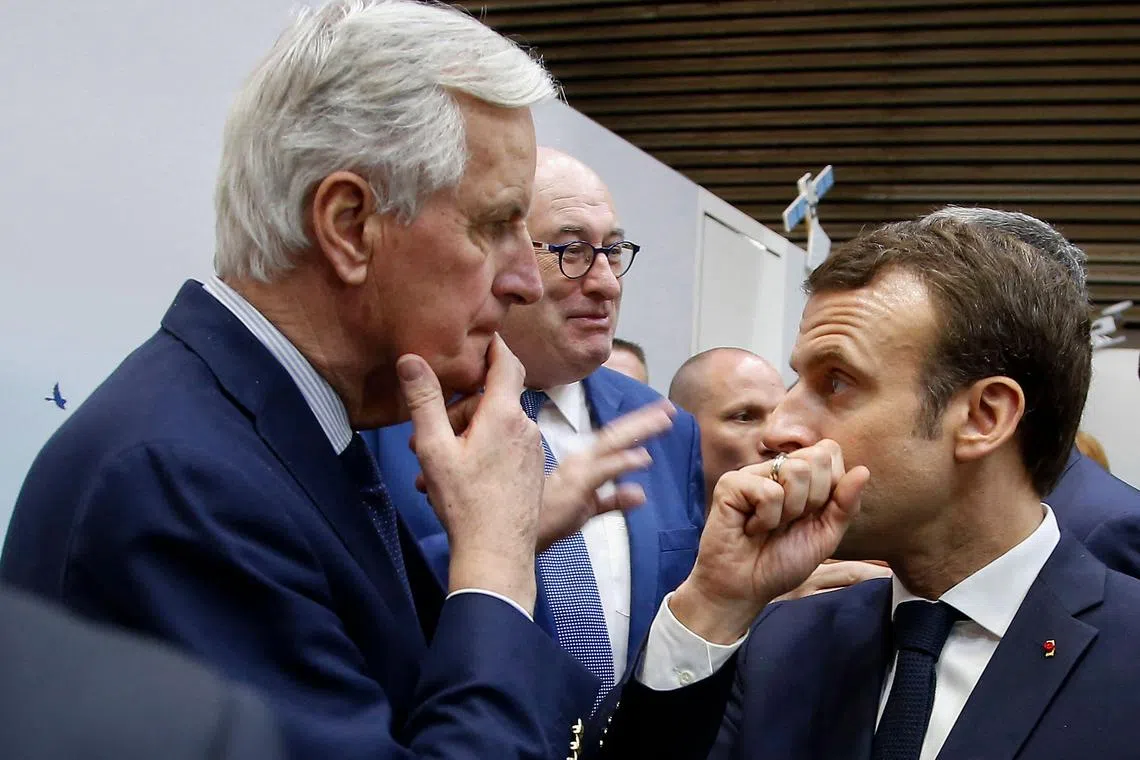 Mr Michel Barnier, seen here (left) in 2019 with French President Emmanuel Macron, was named as France's new prime minister on Sept 5.