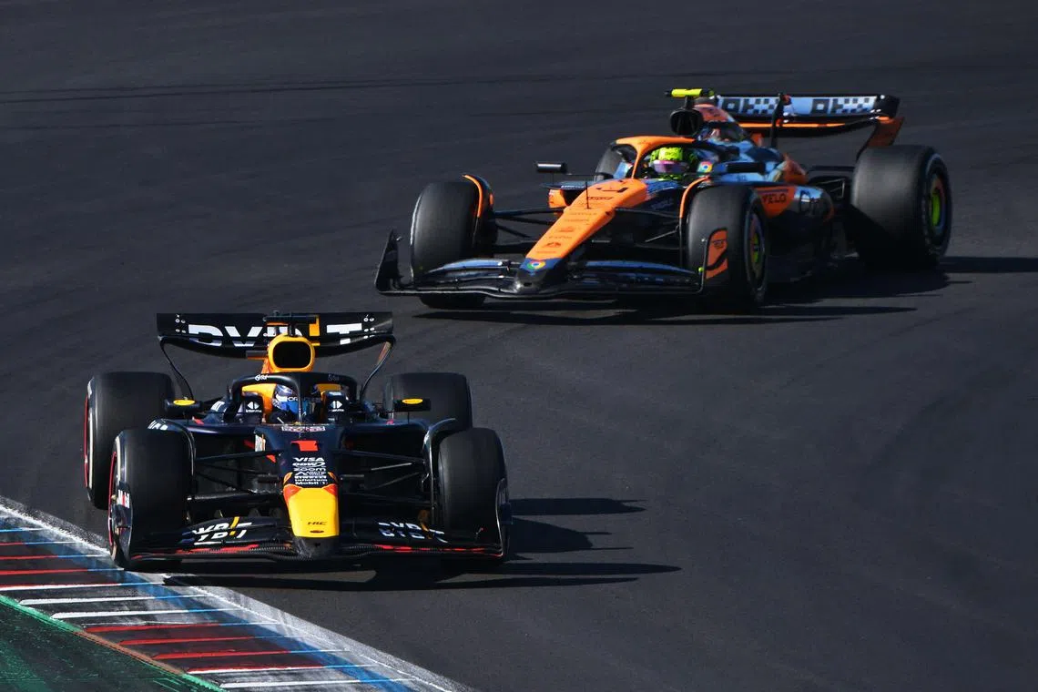Red Bull's Max Verstappen and McLaren's Lando Norris, who started on the front row of the US Grand Prix's grid, finished third and fourth respectively.