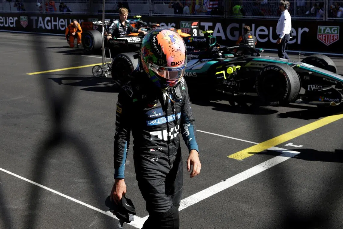 A disappointed McLaren driver Lando Norris after finishing third in the Spanish Grand Prix in Madrid on Sept 13.