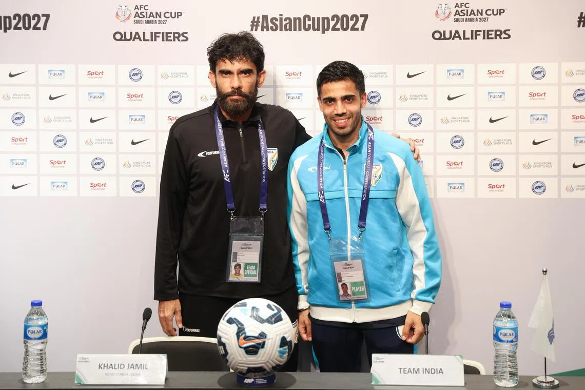 India national football coach Khalid Jamil and forward Vikram Partap Singh put up a brave front ahead of their Asian Cup qualifiers against Singapore despite the ongoing turmoil the Indian football.