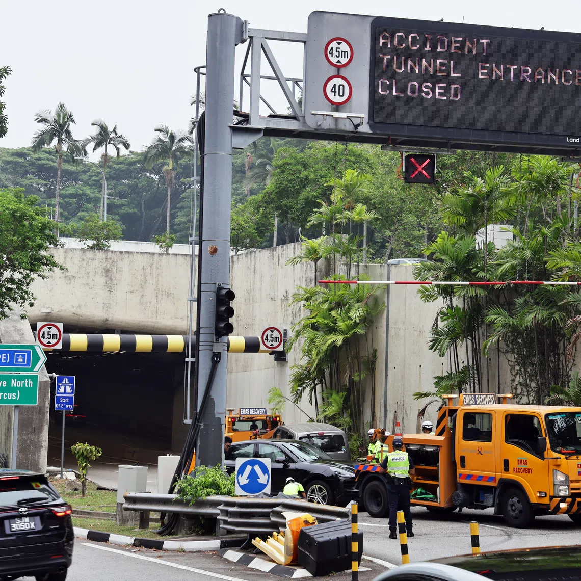 The accident involved a car and a van in Cairnhill Circle, at a slip road leading to the CTE towards the SLE.