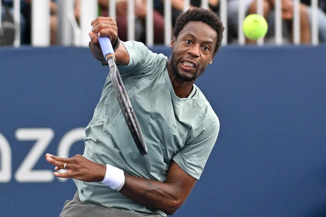 Gael Monfils sent off world number four Stefanos Tsitsipas in 85 minutes, with a 6-4 6-3 win.